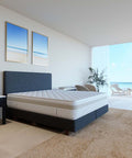 Excellence High-Class-Luxusmatratze auf einem modernen Boxspringbett in hellem Schlafzimmer für luxuriösen Schlafkomfort und erholsame Nächte.