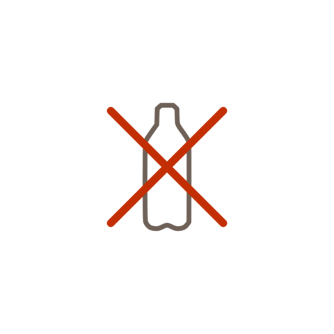 Plastikfrei-Icon mit durchgestrichener Kunststoffflasche