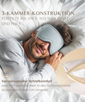 Select 3-Kammer-Kissen mit visualisierter Drei-Kammer-Konstruktion, die unterschiedliche Füllbereiche und eine ausgewogene Kissenstruktur zeigt.
